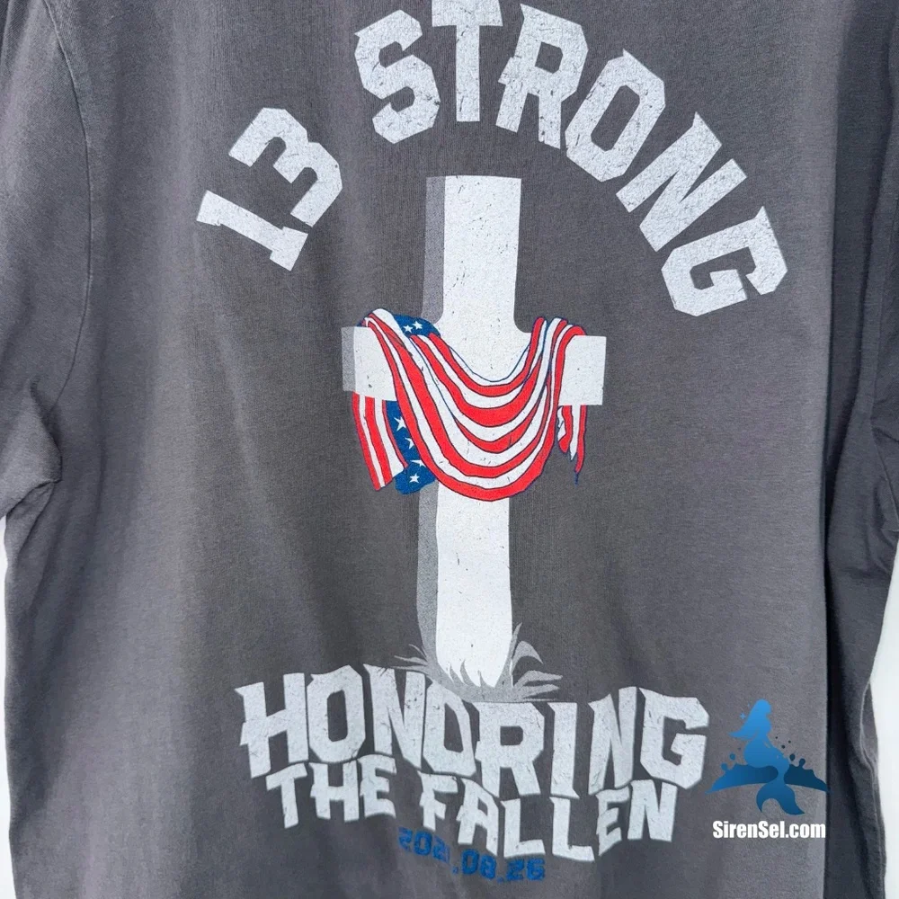 1173 Nine Line Apparel 13 Strong Tribute Tee – Size XL – Gray - Picture 1 of 9